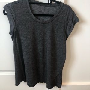 lululemon Heathered Black short sleeve/cap sleeve, silverescent tee, size 6